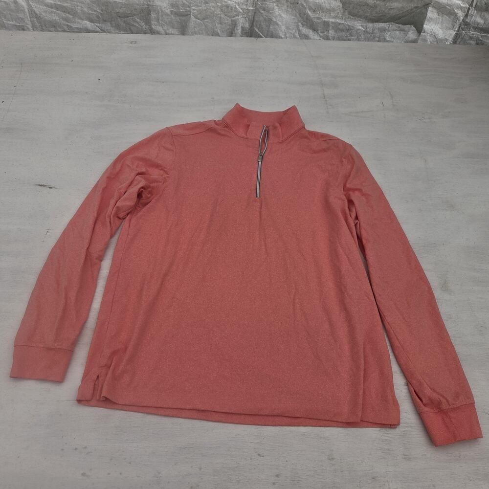 Greg Norman Pullover Shirt Womens Medium Pink Long Sleeve 1/4 Zip Golf